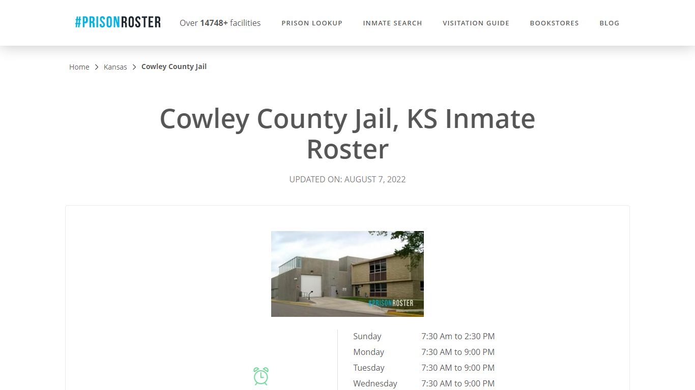 Cowley County Jail, KS Inmate Roster